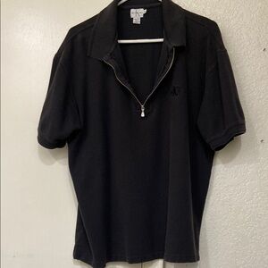 Calvin Klein Black Polo Shirt with Quarter-Zip